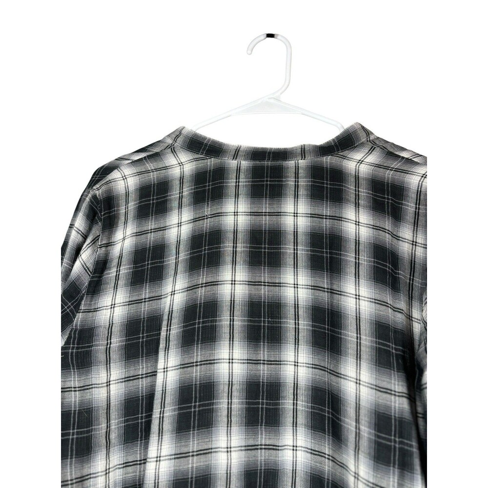 J.Jill Women’s M Black White Plaid 100% Cotton‎ Long Sleeve Tunic Top Casual - Picture 9 of 11
